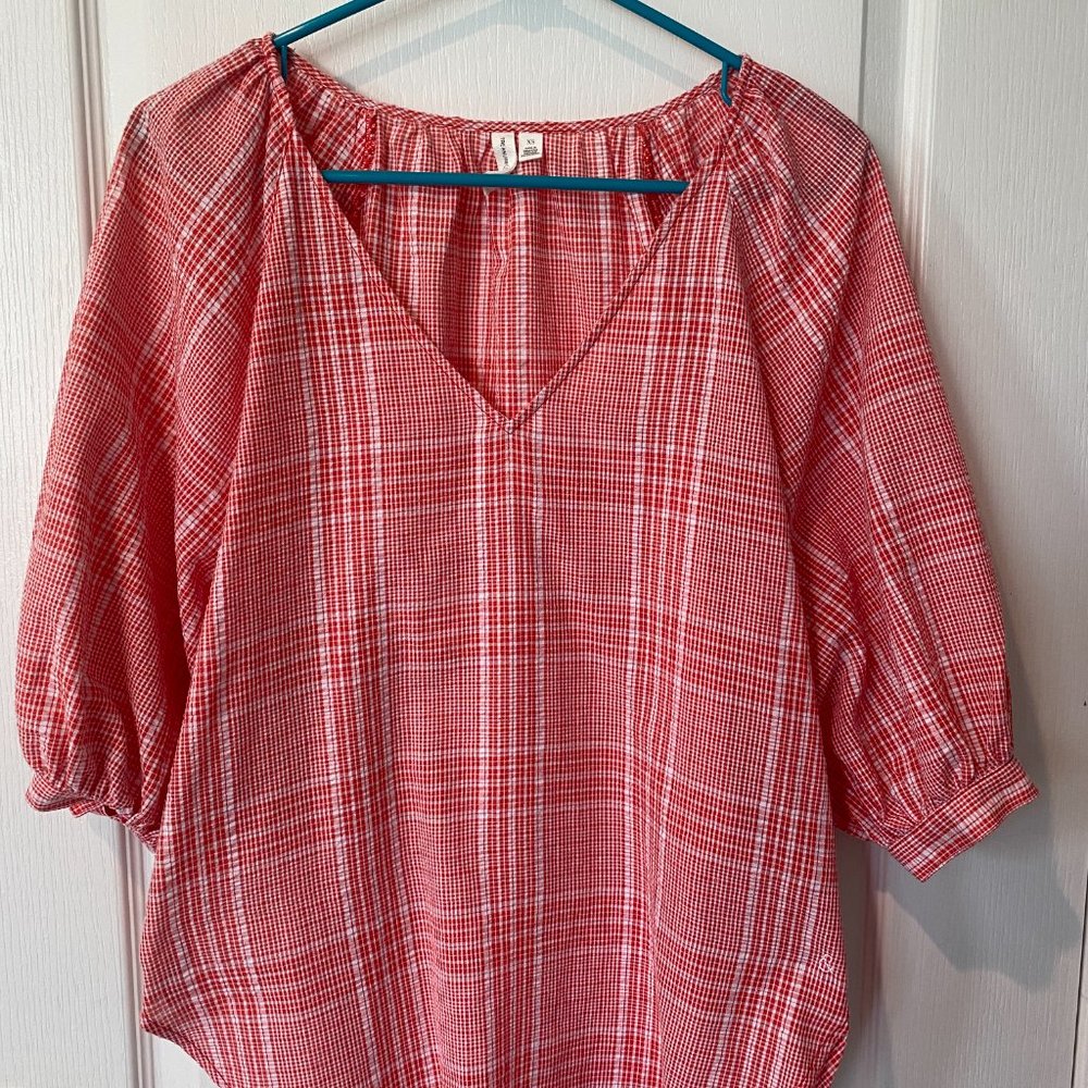 Treasure & Bond Red Gingham Top (XS)